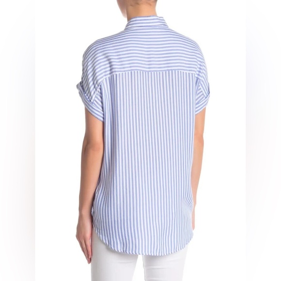 beachlunchlounge Blue and White Striped Button Down Shirt - Picture 2 of 15